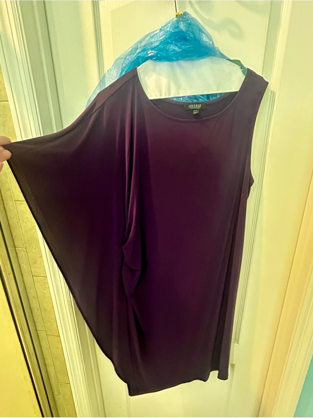 A Pea in the Pod Plum Sleeveless Draped Midi Maternity Dress **worn once